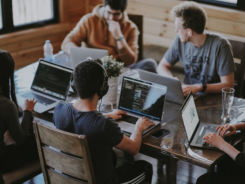 Development team working